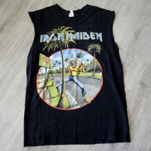 Iron Maiden 2008 Tour Shirt Somewhere Back in Tour Small Los Angeles Eddie Tank
